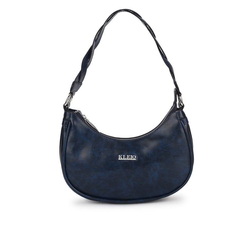 KLEIO Vegan Leather Shoulder Handbag for Women and Girls - Royal Blue - Image 1